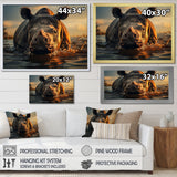 Wild Rhino In The Water Wildlife Photography - Rhino Bedroom Wall Art