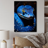 Portrait Of Blue Viper Snake Wildlife - Snake Large Canvas Wall Art
