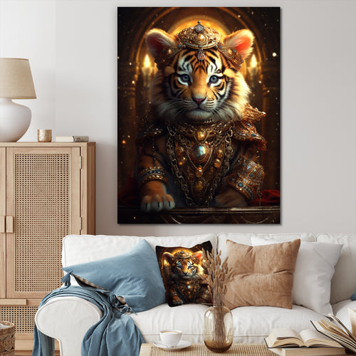 Cute Little Royal Tiger - Tiger Bedroom Wall Art