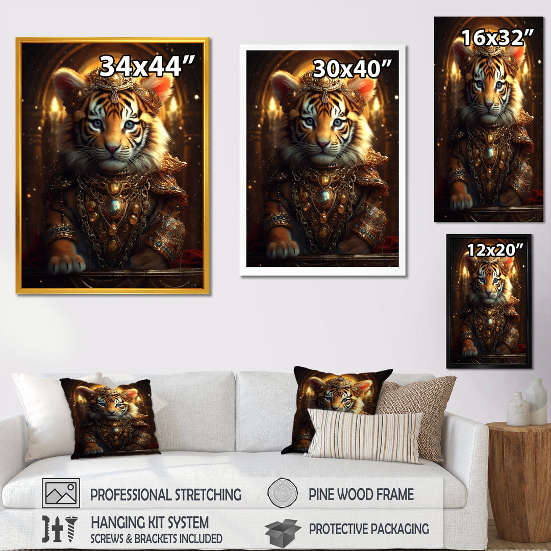 Cute Little Royal Tiger - Tiger Bedroom Wall Art