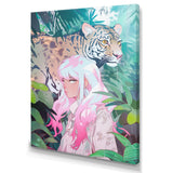 Wild Tiger With Young Girl In The Jungle - Tiger Wall Decor
