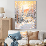 White Wild Wolf In Winter Forest - White Wolf Wall Art