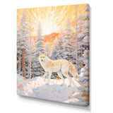 White Wild Wolf In Winter Forest - White Wolf Wall Art
