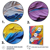 Rough Texture Colorful Feathers Painting - Feathers Large Canvas Wall Art