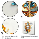 Boho Glam Amber Gold And Turquoise Theater - Feathers Canvas Wall Art