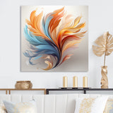 Fractal Boho Feather Amber Orange And Turquoise - Feathers Wall Decor