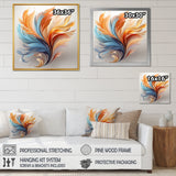 Fractal Boho Feather Amber Orange And Turquoise - Feathers Wall Decor