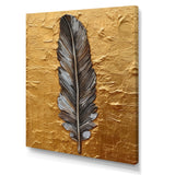 Boho Glam Exquisite Gold Feather Painting - Black Feathers Wall Art