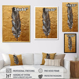Boho Glam Exquisite Gold Feather Painting - Black Feathers Wall Art