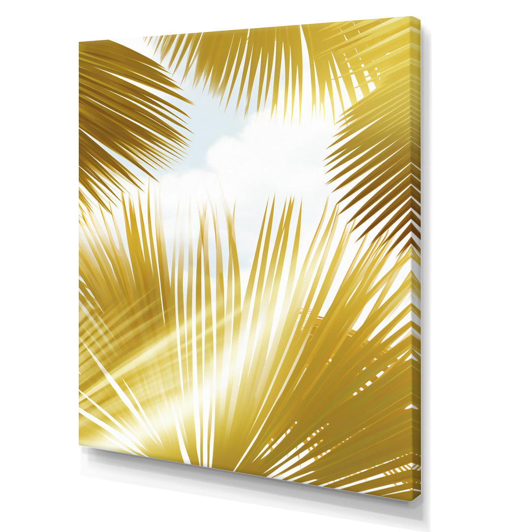 Tropical Golden Palm Leaves - Feathers Home Decor Art
