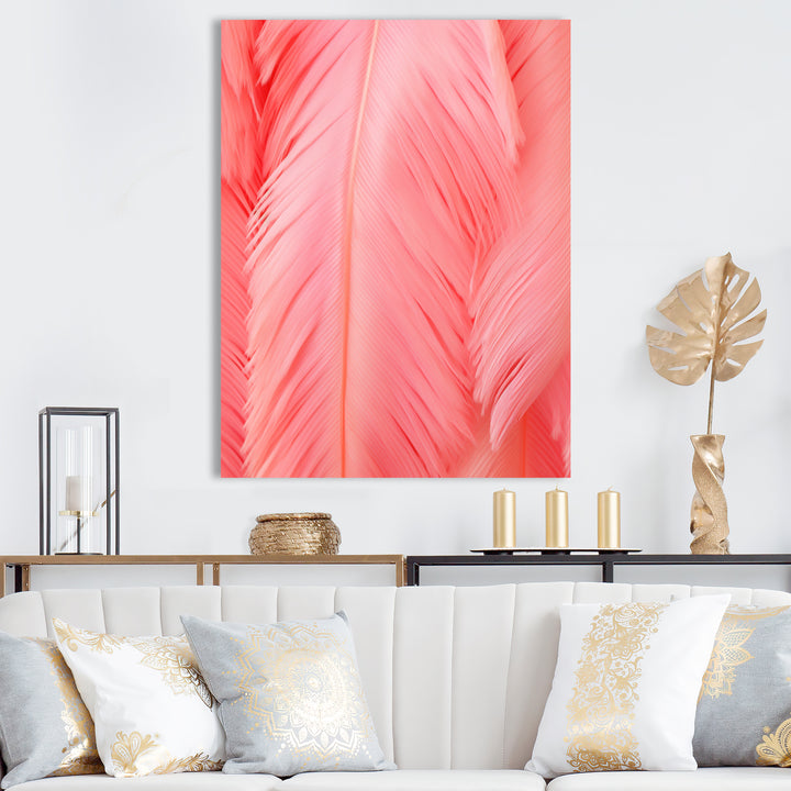 Boho Glam Pink Feather Elegance - Feathers Bedroom Wall Art