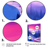 Winter Scenery Pink Evening Glow In The Mountains - Feathers Canvas Wall Art