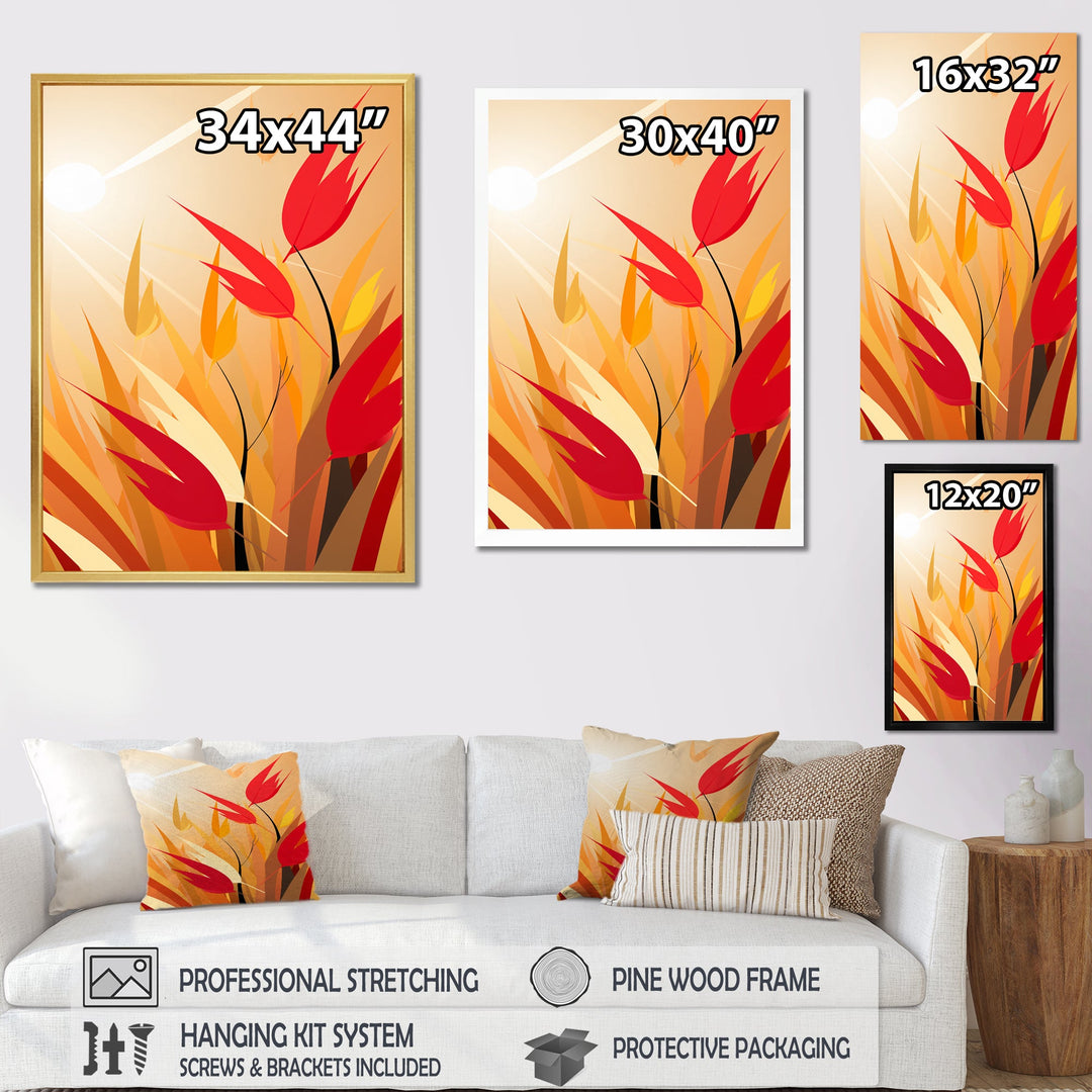 Retro Autumn Leaves In The Meadows - Feathers Wall Art Prints