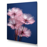Delicate Pink Dandelion Flowers On Blue Sky - Feathers Wall Art Prints