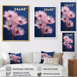 Delicate Pink Dandelion Flowers On Blue Sky - Feathers Wall Art Prints
