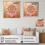 Boho Glam Pink And Gold Dreamcatcher - Feathers Framed Canvas Art