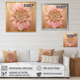 Boho Glam Pink And Gold Dreamcatcher - Feathers Framed Canvas Art