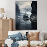 Boat Entering The Fjord - Boat Canvas Wall Art