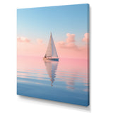 Solitary Sailboat Tranquility Pastel Sunset - Boat Canvas Wall Art