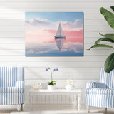 Sailboat Tranquility Pastel Sunset Reflection - Boat Canvas Wall Art