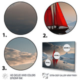 Red Sailboat Arctic Tranquility - Boat Canvas Wall Art