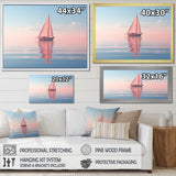 Pink Sailboat Pastel Sunset Reflection - Boat Canvas Wall Art