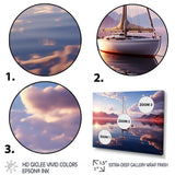 White Sailboat Pink Cloud Sunset Reflection - Boat Canvas Wall Art