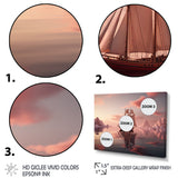 Pink Sailboat Pink Cloud Sunset Reflection - Boat Canvas Wall Art