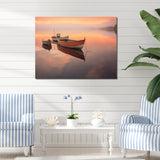 Dinghy Boat Serenity Pastel Sunset - Boat Canvas Wall Art