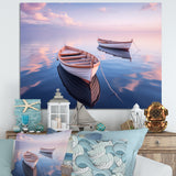 Dinghy Boat Tranquility Pastel Sunset - Boat Canvas Wall Art