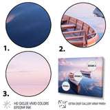 Dinghy Boat Tranquility Pastel Sunset - Boat Canvas Wall Art