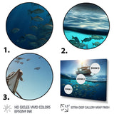 Boat Floating Above Fishes In The Turquoise Ocean - Boat Canvas Wall Art