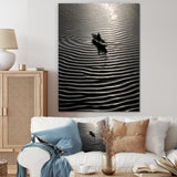 Nautical Serenity In Black And White - Boat Canvas Wall Art