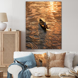 Nautical Serenity Dinghy Golden Hour - Boat Canvas Wall Art