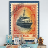 Vintage Postal Stamp RMS Titanic - Boat Canvas Wall Art