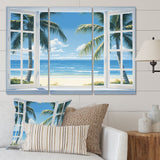 Oceanview Through Open White Window I - Multi-Panels