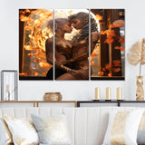 Divine Love Sensual Goddess Couple Kissing IV - Canvas Multipanels Set of 3