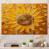 Golden Radiant Sunflower Blooming Painting - Multi-Panels