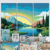 Consciousness Of The Mountains Rainbow VI - 3-Piece Canvas Wall Art