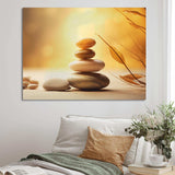 Zen Serenity Cairn Sculpture Balance I - Spiritual Canvas Wall Art