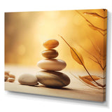 Zen Serenity Cairn Sculpture Balance I - Spiritual Canvas Wall Art