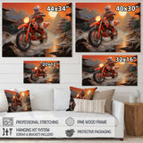 Red Dirt Bike Riding In Japanese Mountains - Bicycle Canvas Wall Art