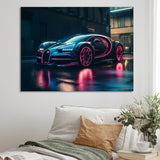 Futuristic Bugatti Sports Car - Cars Race Car Canvas Wall Art