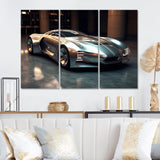 Futuristic Bugatti Sports Car IV - Canvas Multipanels Set of 3