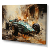 Retro Grand Prix Sports Car Illustration - Cars Race Car Canvas Wall Art