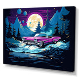 Elegant Design Of Red Vintage Car 1950s - Cars Retro Canvas Wall Art