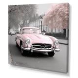 Pink Classic Mercedes Vintage Photography - Classic Cars Canvas Wall Art