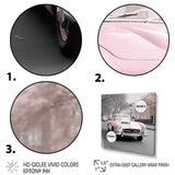 Pink Classic Mercedes Vintage Photography - Classic Cars Canvas Wall Art