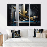 Minimal Tech Blue Gold Core - Multi-Panels