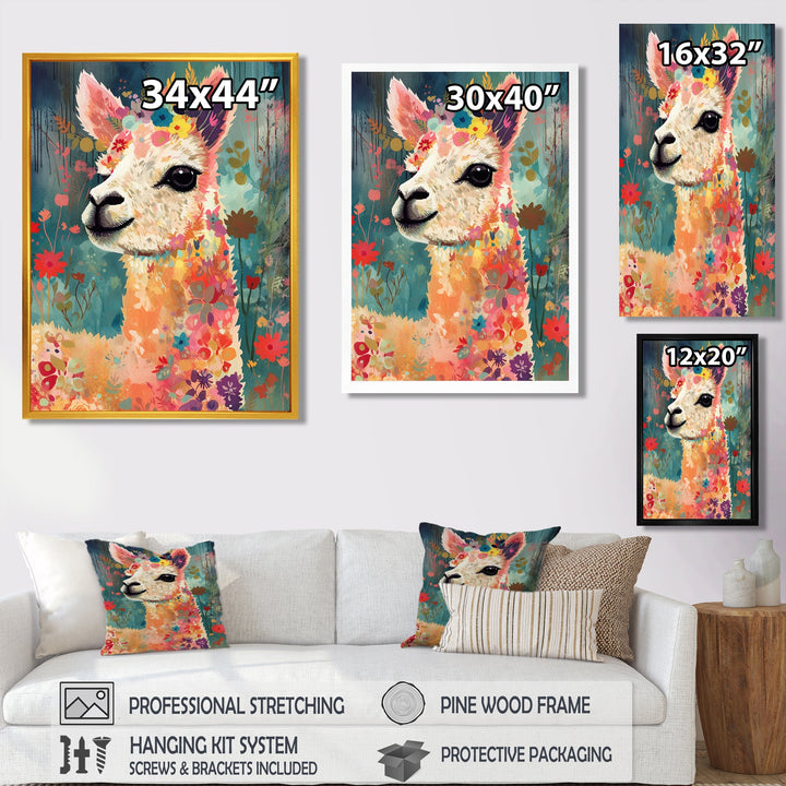 Smiling Flower Alpaca - Alpaca Wall Decor